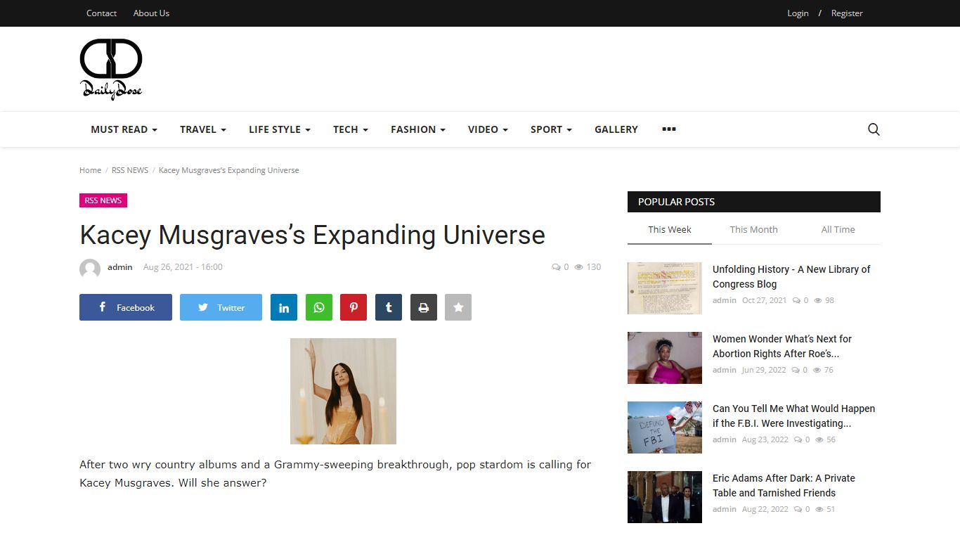 Kacey Musgraves’s Expanding Universe - Dailydose - News Magazine
